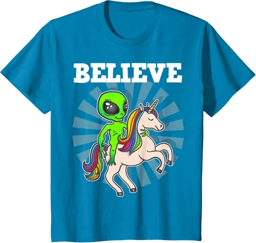 Vista 61 de Believe Space Alien Riding Unicorn - Camiseta de regalo divertida, Negro, S