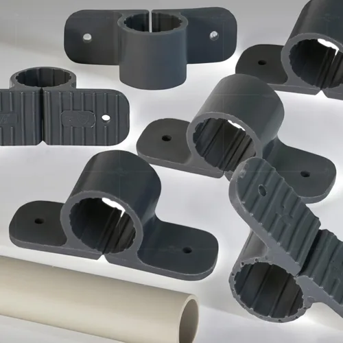 Vista 5 de Highcraft PXSTND001-10 PEX Abrazadera de suspensión estándar de 1 pulgada; plástico duro (paquete de 10), gris