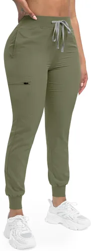 Vista 5 de niaahinn Conjunto de uniforme médico de enfermera para mujer, camiseta con cuello en V y pantalones deportivos, uniforme médico, traje para mujer