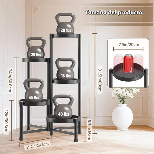 Vista 7 de LASZOLA Soporte alto plegable para plantas de 5 niveles para múltiples macetas grandes, estante ajustable de metal resistente para esquinas