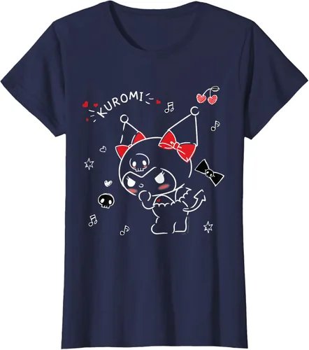 Vista 32 de Kuromi Camiseta Mischievous Tee Shirt Negro