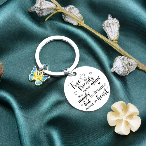 Vista 2 de Llavero de amistad para mujeres, mejores amigas, mejores amigas, regalos de cumpleaños para mujeres, regalo de larga distancia para mujer, amiga