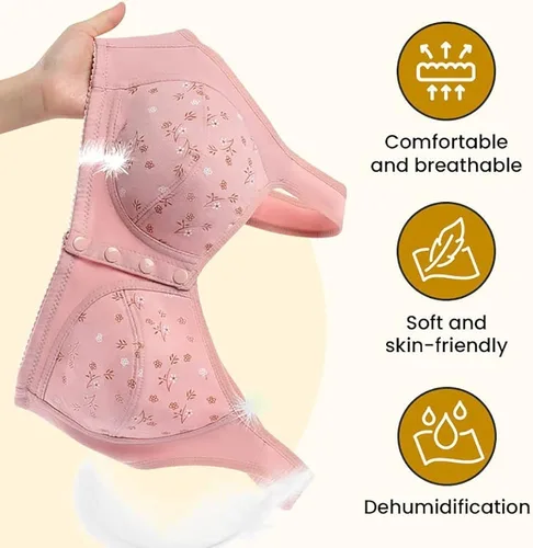Vista 6 de Brasier Daisy con broches frontales para personas mayores, brasier cómodo con botones frontales, sujetadores deportivos