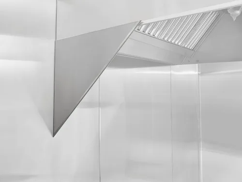 Vista 7 de HOODMART Paneles de Pared Metálicos de 48" x 84" - Lámina de Acero Inoxidable con Tapas Terminales, Protector Contra Salpicaduras Trasero