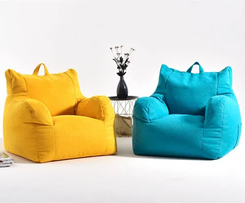 Vista 4 de Funda para sofás perezosos, sillas sin relleno, de tela de lino, puf, puff para sala de estar, tatami, puf, puf, para sala de estar, puf, extraíble