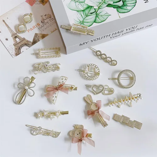 Vista 6 de QTMY 20 pinzas para el cabello para mujeres y niñas, regalo sorpresa, caja de joyería, accesorios de moda