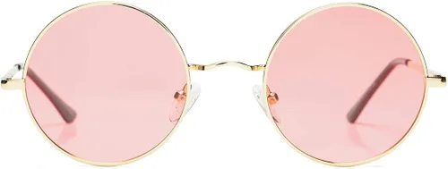 Vista 4 de COASION Gafas de sol polarizadas redondas retro con círculos UV400