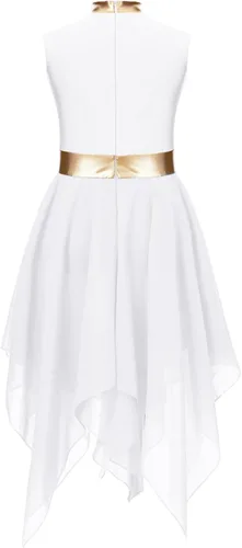 Vista 2 de Linjinx Vestido de baile lírico para niñas y niñas, disfraz de celebración litúrgica, bata de iglesia