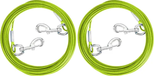 Vista 7 de Cable de Amarre para Perros, 10/20/30/50/100 Pies, Correas para Perros a Prueba de Mordidas para el Patio, Cable de Amarre Resistente para Perros