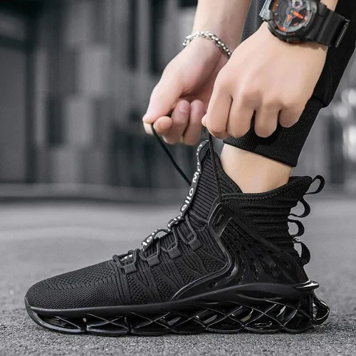 Vista 4 de Hello MrLin Men's Running Shoes Non Slip Athletic Tennis Walking Blade Type Sneakers Hip Hop
