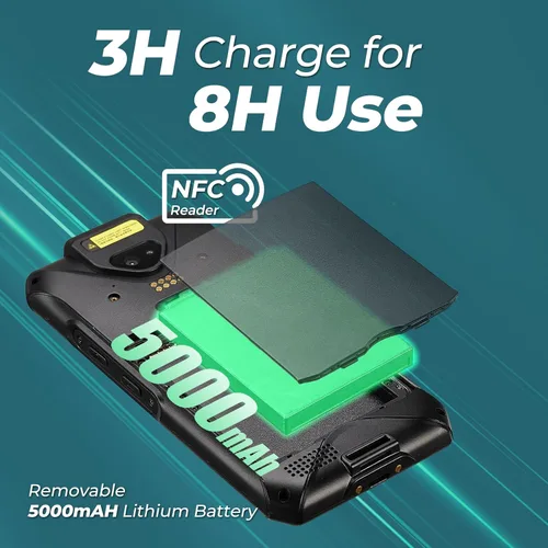 Vista 6 de SVANTTO Escáner de código de barras Android 13 con cargador de muelle, motor de escaneo de código de barras 1D/2D/QR, 4+64GB, Bluetooth 5.1, WiFi-6