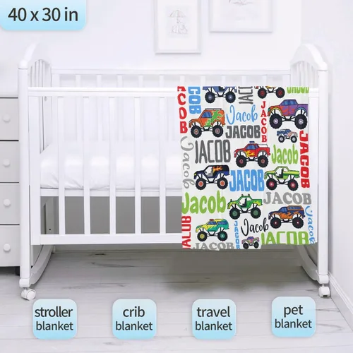 Vista 108 de Manta de bebé con texto en inglés «Just A Boy Who Loves Trucks» para niños y niñas, manta súper suave para envolver al recién nacido, acogedora