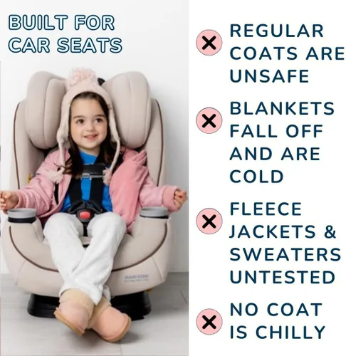 Vista 6 de Buckle Me Baby Coats Chaqueta de invierno de asiento de coche más seguro de cierre rápido para niño o niña, como se ve en Shark Tank