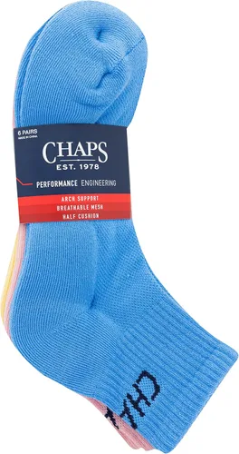 Vista 4 de Chaps Sport Cushioned Repreve Athletic Socks-6 Pair Pack-Breathable Front Mesh and Arch Support, Men's Shoe Size 6-12