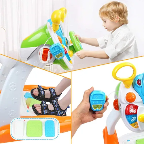 Vista 2 de AMOSTING Juguetes de Montar de Simulación y Juego para Niños Pequeños y Niñas Aprendizaje y Educativo Autos de Juguete de Conductor Bebé para Niños