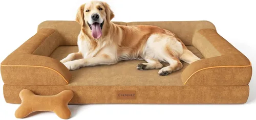 Vista 32 de CWAWZ Cama ortopédica para perros extra grandes, cama ortopédica para perros con espuma viscoelástica de gel refrescante, cama impermeable