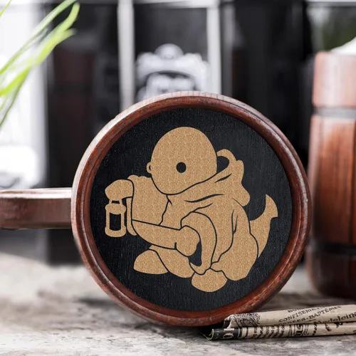 Vista 2 de ffxiv - Taza de madera Tonberry. Regalo para jugadores. Jarro de cerveza. Taza de cerveza de madera personalizada. Regalo personalizado para él