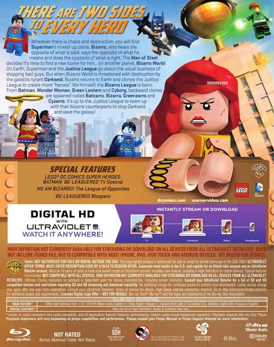 Vista 2 de LEGO DC Comics Super Heroes Justice League vs Bizarro League Blu-ray with Figurine