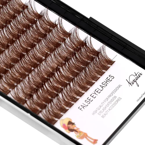 Vista 28 de Pestañas postizas de tallo ancho con varias pestañas falsas de colores D Curl de 10 a 20 mm para elegir, pestañas postizas profesionales