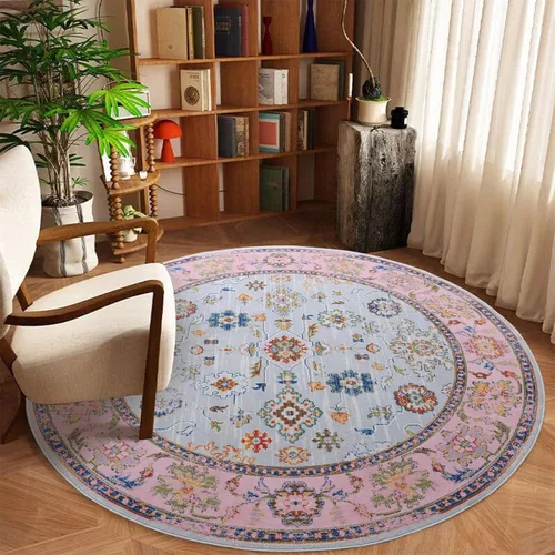 Vista 93 de GLN Rugs Traditional Collection - Alfombra de felpilla lavable a máquina, tradicional lavable, antideslizante, alfombra de felpilla de pelo corto