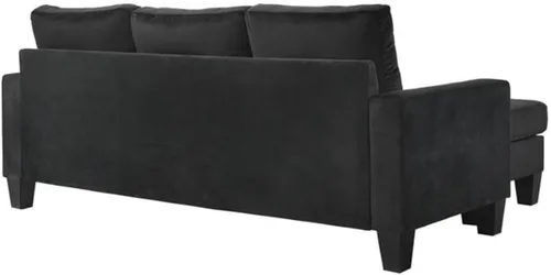Vista 6 de Glory Furniture Jessica Velvet Sofá Chaise en Negro