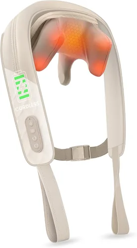 Vista 11 de Snailax Masajeador de cuello inalámbrico con calor, masajeador de hombros Negro