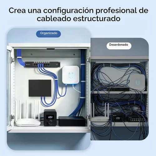 Vista 3 de [Listado UL] Cable Matters Mini Panel de conexión de 8 puertos con soporte