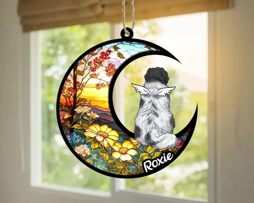 Vista 309 de LOVELYPOD Adorno de Navidad personalizado para perro Basset Hound (marrón) Basset Hound (marrón) adorno para atrapasoles de perro, razas de perros