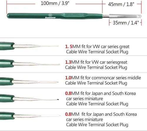 Vista 5 de Herramientas terminales, 5 unids/set de aleación de bricolaje automotriz arnés de cable pin herramienta de extracción de clavijas de enchufe kit