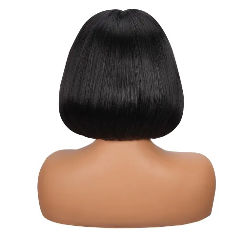 Vista 2 de Peluca de cabello humano con agarre de terciopelo, pelucas sin pegamento, precortadas en forma de T de 12 x 5, pelucas de cabello humano con encaje