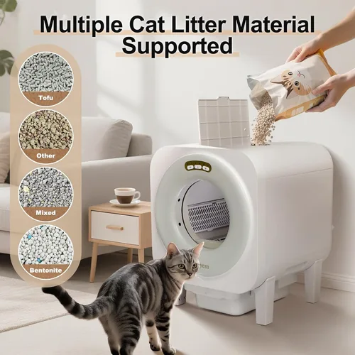 Vista 7 de Caja de arena de autolimpieza para gatos múltiples, sensores de seguridad