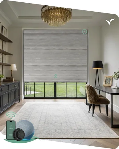 Vista 21 de Yoolax Persianas motorizadas con control remoto, persianas inteligentes opacas con control remoto, cortinas eléctricas compatibles con Alexa