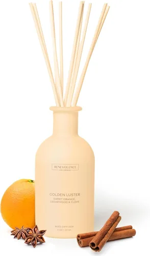 Vista 16 de Benevolence LA Difusor de junco, difusor de aroma de rosa y sándalo para el hogar con varillas difusoras de aceite Colección Sun-Kissed