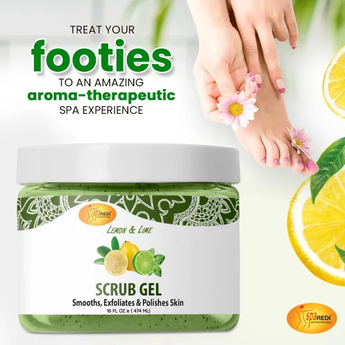 Vista 4 de SPA REDI Exfoliante exfoliante de piedra pómez, limón y lima, 16 onzas - Manicura, pedicura y exfoliante corporal infundido con ácido hialurónico