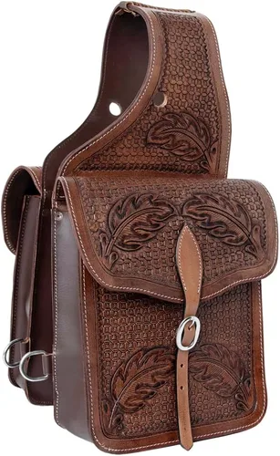 Vista 13 de HILASON Concho Western Horse - Bolsa de sillín de cuero resistente y tradicional Bolsa de sillín Bolsa de sillín de caballo Bolsa de sillín