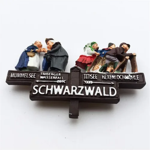 Vista 2 de Imán de nevera Selva Negra Schwarzwald Alemania 3D Metal Hecho a Mano Artesanía Turística Viaje Ciudad Recuerdo Colección Letra Refrigerador Pegatina