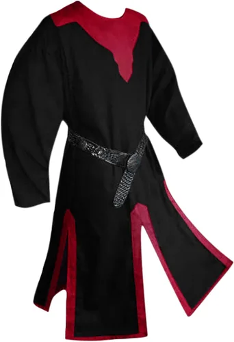 Vista 7 de Bbalizko Disfraz medieval para hombre, túnica templaria renacentista, caballero vikingo, pirata, vintage, guerrero, Halloween, LARP Tops