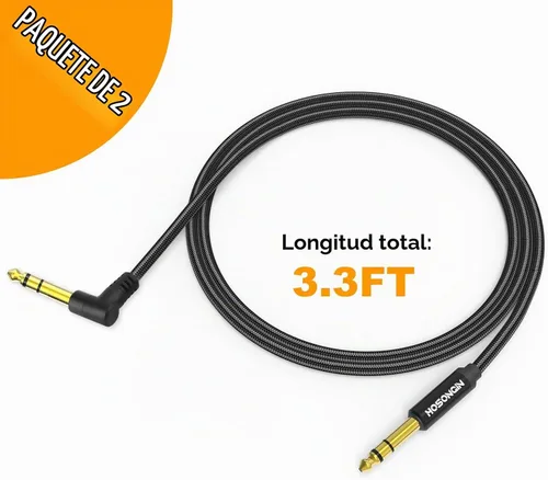 Vista 7 de HOSONGIN - Cable de instrumento TRS de 1/4 de pulgada, 3.3 pies, paquete