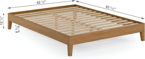 Vista 3 de Donco Trading - Cama Queen con plataforma de roble urbano