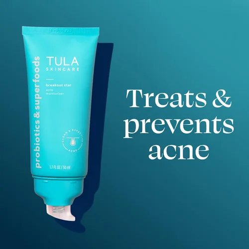 Vista 3 de TULA Skin Care Breakout Star - Hidratante para el acné, previene y trata brotes leves, ilumina las marcas, calma la piel, contiene prebióticos