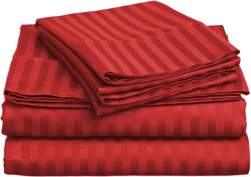 Vista 12 de Juego de sábanas de algodón 100 % 6 piezas de 400 hilos de lujo juego de sábanas para cama (color)