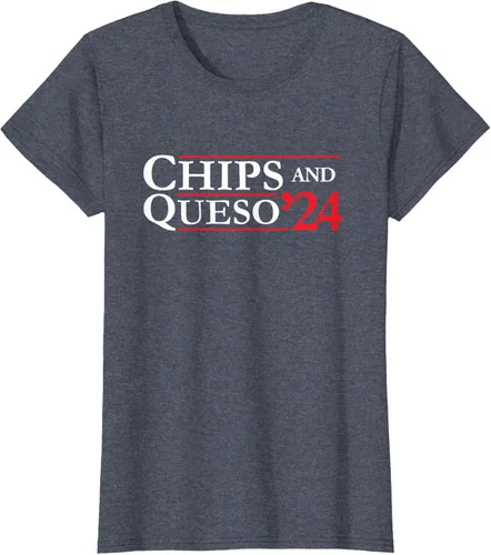 Vista 17 de Novedad 2024 Campaña electoral '24 Chips and Queso T-Shirt, Azul / Patchwork, S Azul Marino