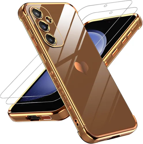 Vista 52 de LeYi Funda para Motorola-G 2025: Love Heart Plating Luxury, Negro