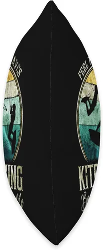 Vista 2 de Summer Kitesurf Apparel For Kitesurfers Retro Kitesurfing Feel The Wind, Ride The Waves Quote Throw Pillow, 16x16, Multicolor