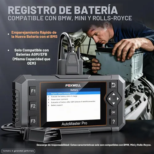 Vista 6 de FOXWELL NT510 Pro apto para BMW, herramienta de escaneo 2 en 1 y probador