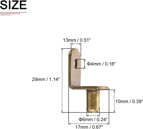 Vista 2 de DTGN clavija de soporte para estante en L de 0.24 x 0.39 pulgadas (DXL) - Paquete de 20 unidades - Bueno para estante de muebles - Soporte