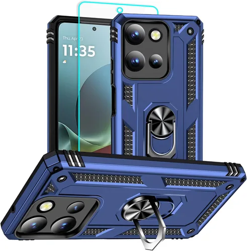 Vista 46 de HNHYGETE Funda para Motorola Edge 2025 con protector de pantalla: soporte giratorio de grado 360° (antideslizante) protección contra caídas y golpes