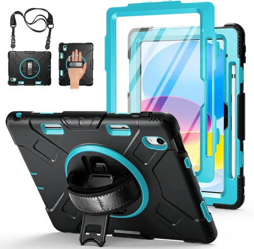 Vista 12 de Funda para iPad Pro de 12.9 2022/2021/2020/2018: Funda para iPad Pro 12.9 6ª/5ª/4ª/3ª generación con protector de pantalla, soporte para lápices