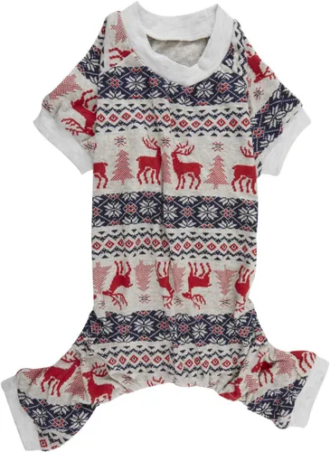 Vista 9 de [Usado] Lanyar pijama de Navidad para mascotas para perro, para festividades, 100 % algodón, de Papa Noel, del reno Rudolph