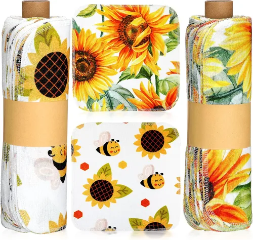 Vista 12 de Redbaker 50 piezas de toallas de papel reutilizables, paños de algodón reutilizables sin papel, toallas de papel absorbentes lavables
